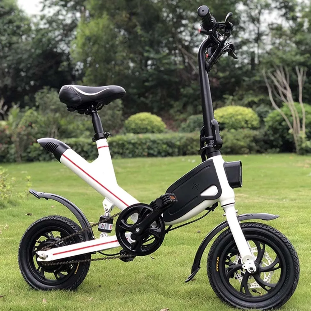 

Lithium Battery Power Assistance Folding Electric Bike scooter with middle suspension shock 12inch