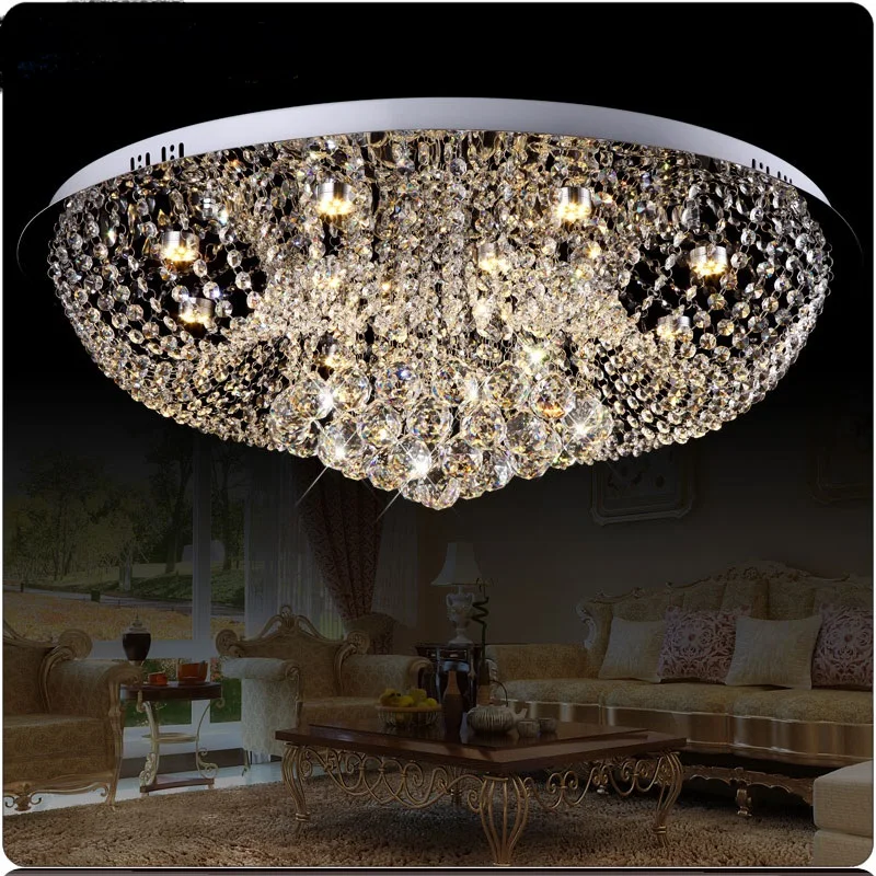 

Crystal combination Modern ceiling lamps restaurant hotel bedroom LED to suck D40/50/6080cm crystal pendant lights ZA
