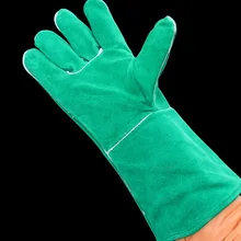 Длинные сварочные перчатки защитные рабочие защитный костюм-стойкая теплоизоляция воловья кожа с подкладкой