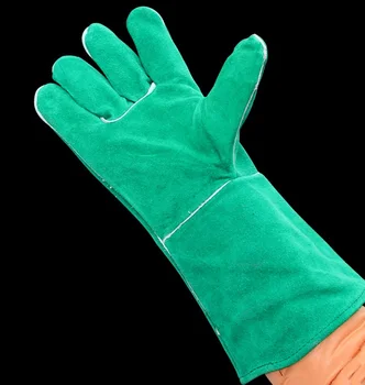 

Long Style Welding gloves safety labor protective wear-resisting Heat insulation cowhide with lining