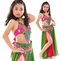 High Quality New Belly Dance Costume Clothes Wear Kids Dance Child Bellydance Children Indian Dance 2pcs-3pcs Bra&Belt&Skirt