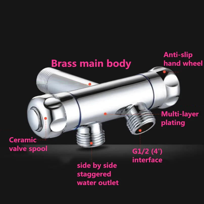 G1/2 Латунь мульти-функция один в два Трехходовой угловой клапан стиральная машина туалет двойного использования сепаратор воды двойной смеситель для крана
