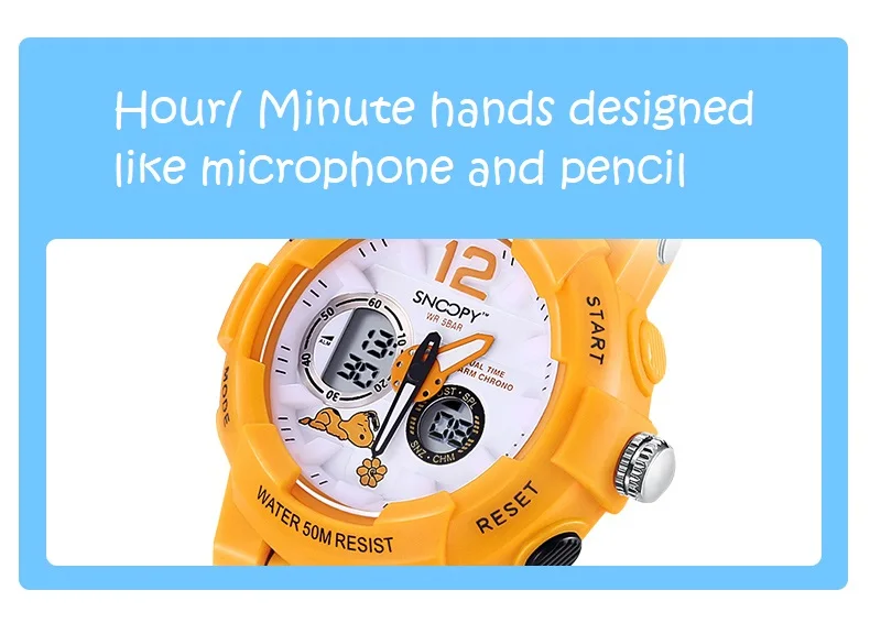SNOOPY детские военные часы 50 м водонепроницаемые наручные часы светодиодный кварцевые спортивные часы Детские relogios masculinoSport часы S Shock