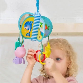 

New Baby Lathe Hanging Ring Cartoon Animal Rattle Crib Hanging Baby Stroller Hanging Toys Stuffed Doll 2019