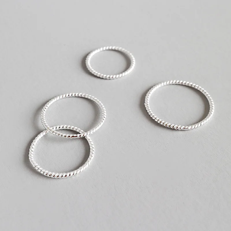 

1.2 Line Ring De Very Fine Finger Ring S925 Silver Simple Personality Twist Curve Jewelry Japan Harajuku 3 Wholesale 50%Discount
