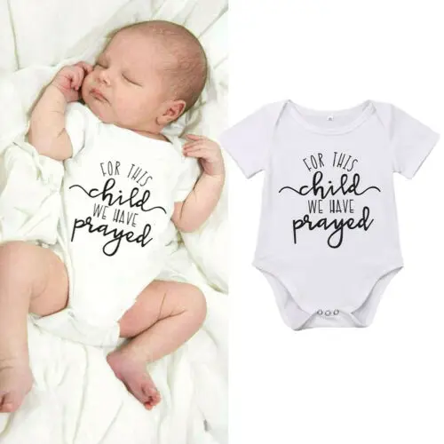 

Newborn Baby Boy Girl Romper Letter Jumsuit Soft Cotton Funny Clothes Outfit