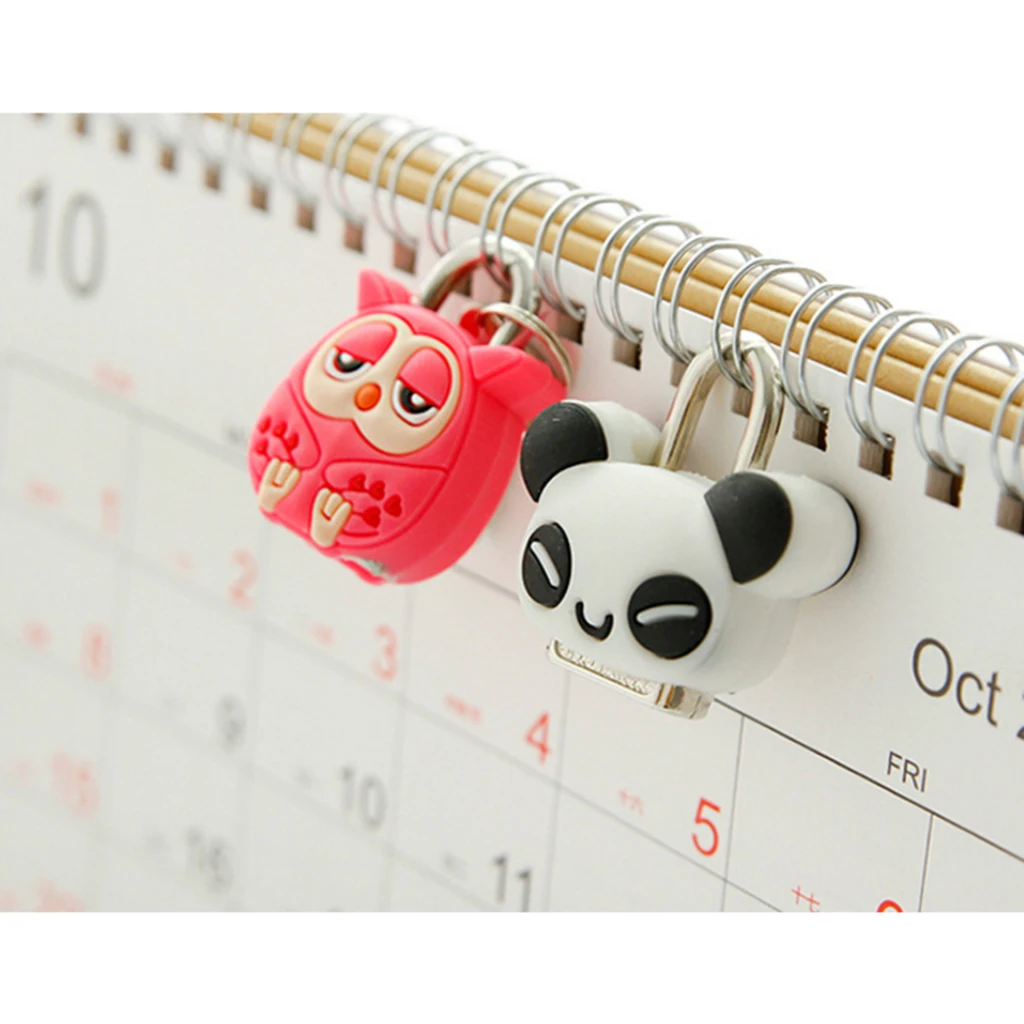 1 Set Small Metal Cartoon Padlock Tiny Box Luggage/Suitcase Craft Lock Key- Animal Shaped Cartoon Trunk Lock
