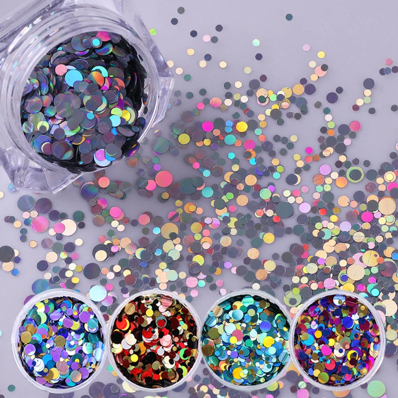 

1 Box Shiny Round Ultrathin Sequins Colorful Nail Art Glitter Tips UV Gel 3D Nail Decoration Manicure DIY Accessories