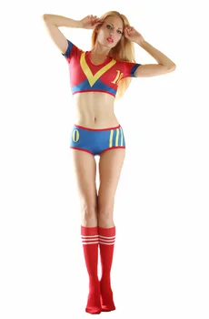 

2018 Sexy Cheerleading Costumes Set Women Clothing World Cup Football Costume Deep V Sexy Nightclubs Clothing 3SF1836