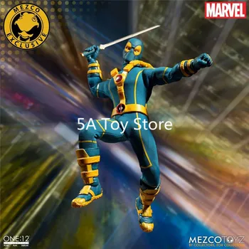 

Mezco Marvel Deadpool X-Men Blue Ver Super Hero One:12 Collective BJD Figure Toys 16cm Retial Box