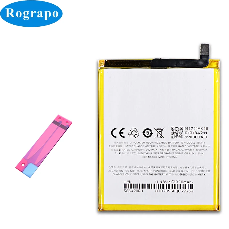 

Original 3020mAh BA711 Replacement Battery Baterij Batterie For Meizu M6 M711H M71Q Mobile Phone Batteries Accumulator