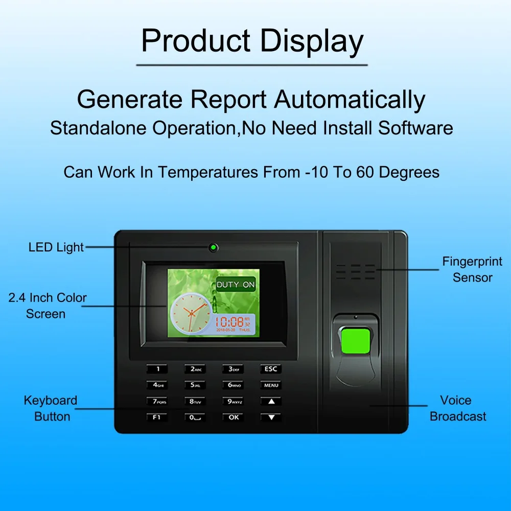 Eseye отпечатков пальцев система учёта времени USB Офис посещаемость Системы сотрудника, время, часы звукоснимающая игла машины