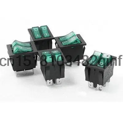 

Зеленый Подсветкой Light On/Off 2 Лодка Rocker Switch 6A/250 В 20A/125 В AC 5 Шт.
