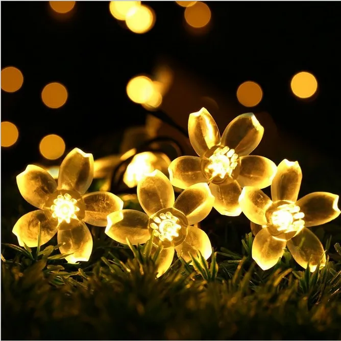 

23FT 50Leds Solar Led Outdoor String Light Flower Lmap Solar Power LED String Fairy Lights For Garden Christmas Decor Light