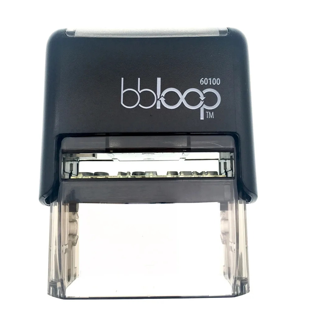 BBloop "PAID" с датой и чехлом, самонарезающийся штамп, прямоугольный, с лазерной гравировкой, красный
