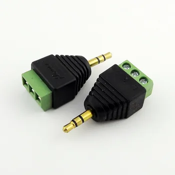 

3pcs 3.5mm 1/8" Stereo Male Plug To AV Screw Video AV Balun Terminal Plug Adapter
