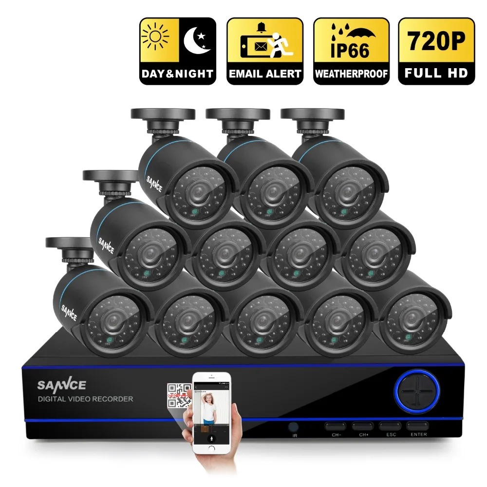 

SANNCE best 16CH 1080N HD DVR Video CCTV System 12Pcs 720P IR outdoor Security Camera Surveillance System