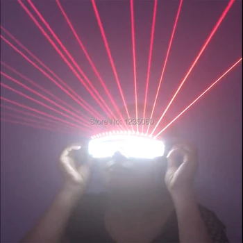 

New Arrival Christmas Halloween Party Led Luminous Red Laser Man Glasses With 18 Pcs Lasers Laserman Glasses For Laser Show