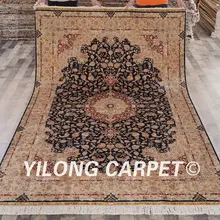 Yilong 6'x9 персидские ковры синий античный медальон Шелковый Ковры(qzt04a6x9