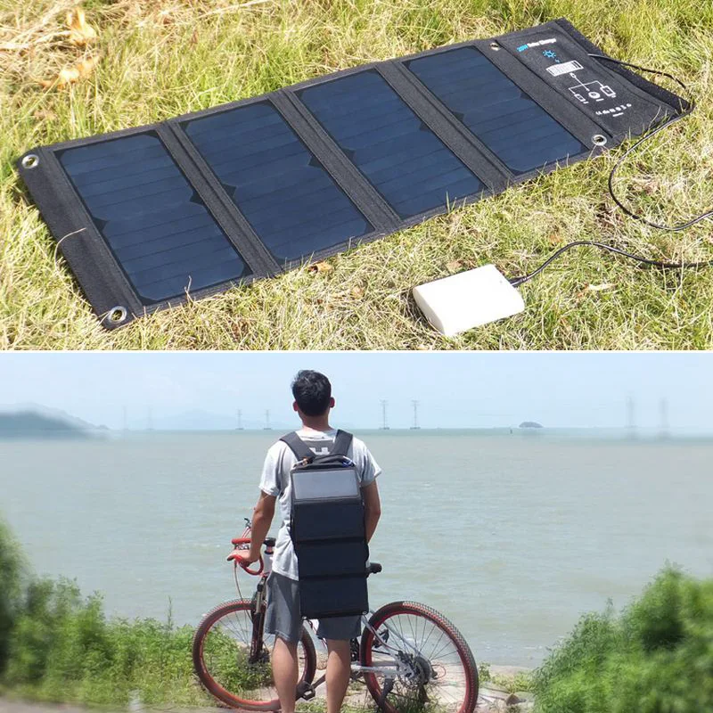 4Pcs 28W Portable Folding Solar Panel Battery Charger 5V 3.5A Solar Cell 3 USB Output Devices Sunpower Solar Cells For Cycling цена 4Pcs 28W Portable Folding Solar Panel Battery Charger 5V 3.5A Solar Cell 3 USB Output Devices Sunpower Solar Cells For Cycling цены онлайн