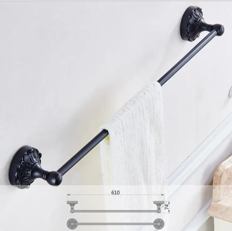 24 inch Single Towel Bar,Towel Holder, Black Oil Brushed Towel rack Solid Brass ,Antique Bathroom Accessories luxury towel rail 24 inch Single Towel Bar,Towel Holder, Black Oil Brushed Towel rack Solid Brass ,Antique Bathroom Accessories luxury towel rail