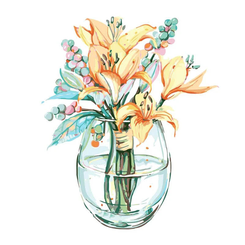 

Fresh vase Hand Made Paint High Quality Canvas Beautiful Painting By Numbers Surprise Gift Great Accomplishment