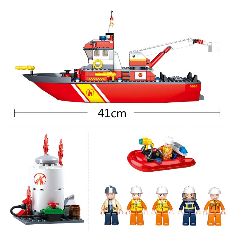 429 шт. детские строительные блоки игрушки Совместимые с LEGO city Fire серии пожарная