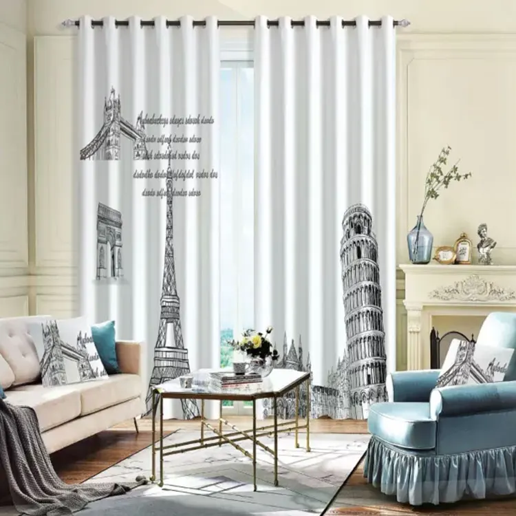 

Window 3D Curtain Living Room Modern Home Goods Window Treatments Polyester Printed 3d Curtains For Bedroom