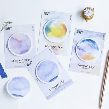 

4 pcs Stained sky sticky note Starry star memo pad Index bookmark adhesive scrapbooking Stationery Office School supply A6911