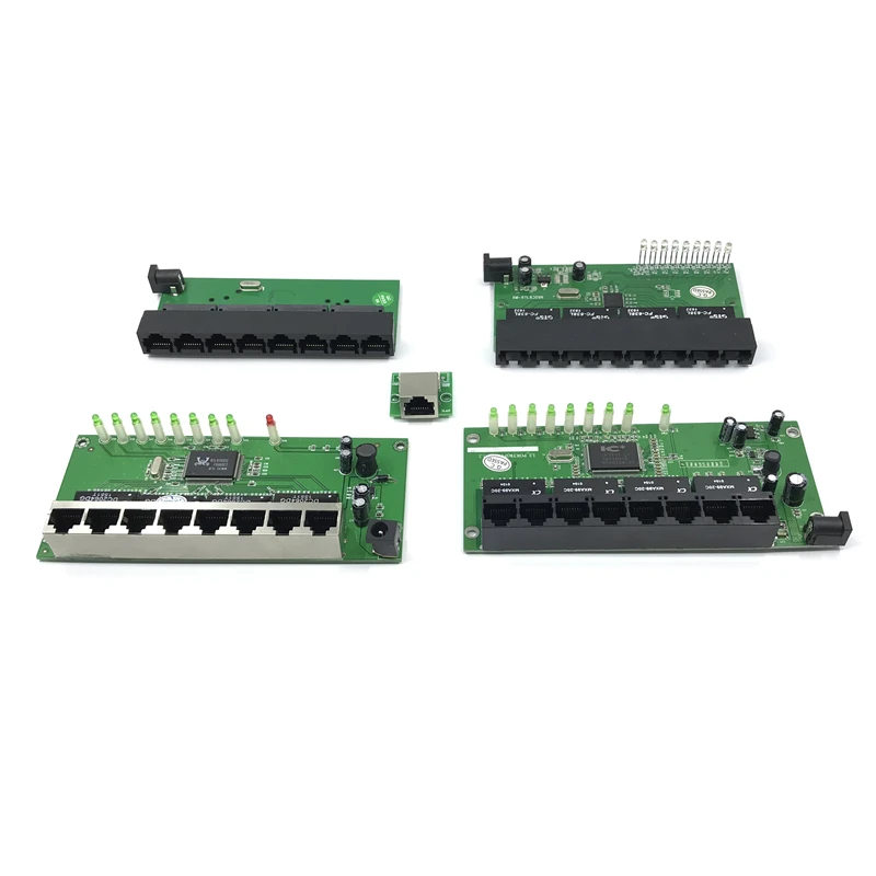 OEM factory direct mini fast 10 / 100mbps 8-port Ethernet network lan hub switch board two-layer pcb 2 rj45 1 * 8pin head port | Компьютеры