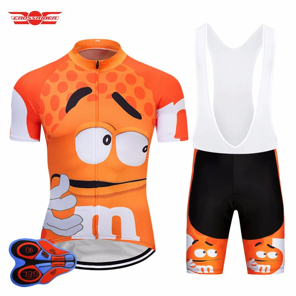 Funny Cycling Jerseys Short Sleeve Mens MTB Mountain Bike Clothing Road Bicycle Wear Breathable Bib Gel Set Maillot Culotte