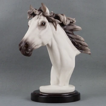 

lucky decoration art Animal Horse head portrait sculpture resin craft home decoration desktop business gift gangnam