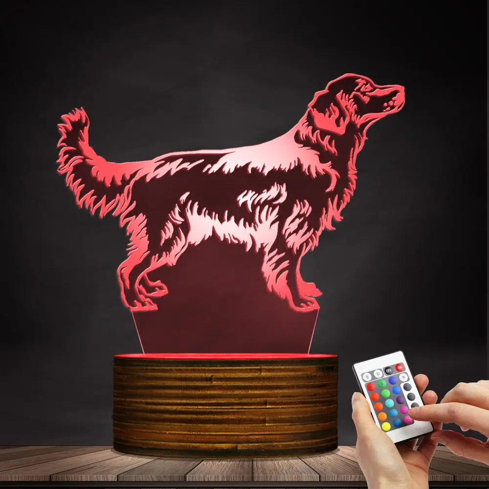 

1Piece 3D Golden Retriever Dog LED Night Light Customiz Name Pet Desk Lamp Decorative Lighting Puppy Sleepy Light Dog Lover Gift