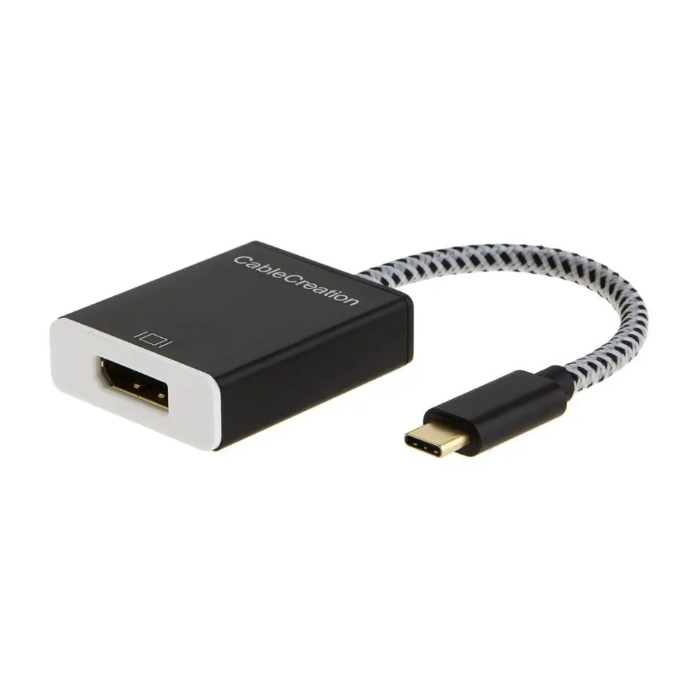 Black and White USB-C к DisplayPort 4K@ 60 HZ, кабель типа C(DP Alt Mode, Thunderbolt 3 совместимый) к адаптеру DP - Цвет: Black and White