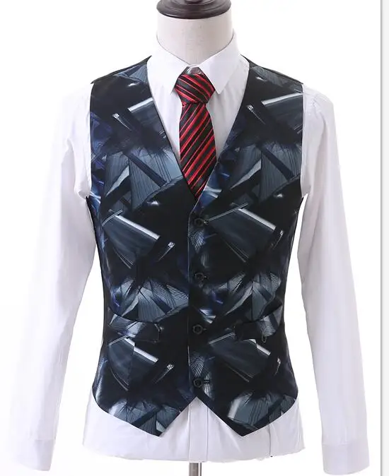 only one vest С цветочным принтом Для мужчин Вязаные Жилеты для женщин Slim Fit индивидуальный заказ платье жилеты для мужчин жилет для Для мужчин плюс Размеры Свадебные Жених Вязаные Жилеты для женщин - Цвет: only one vest