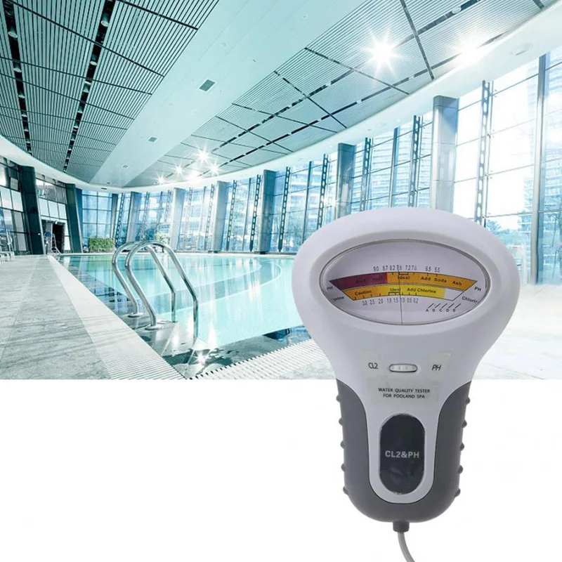 

2 In 1 Portable Digital Water Quality PH and Chlorine Level CL2 Tester Meter Drinking Water Quality Analys for Swimming Pool Spa