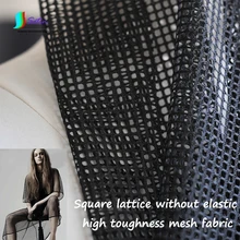 Летняя черная, белая, квадратная решетка, не эластичная, высокая прочность, большое отверстие, сетчатая ткань, перспективная сумка, одежда, юбка, ткань A0305F