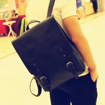 

1 Pcs Man Retro Casual PU Leather Backpack Large Capacity Waterproof Student Schoolbag Best Sale-WT