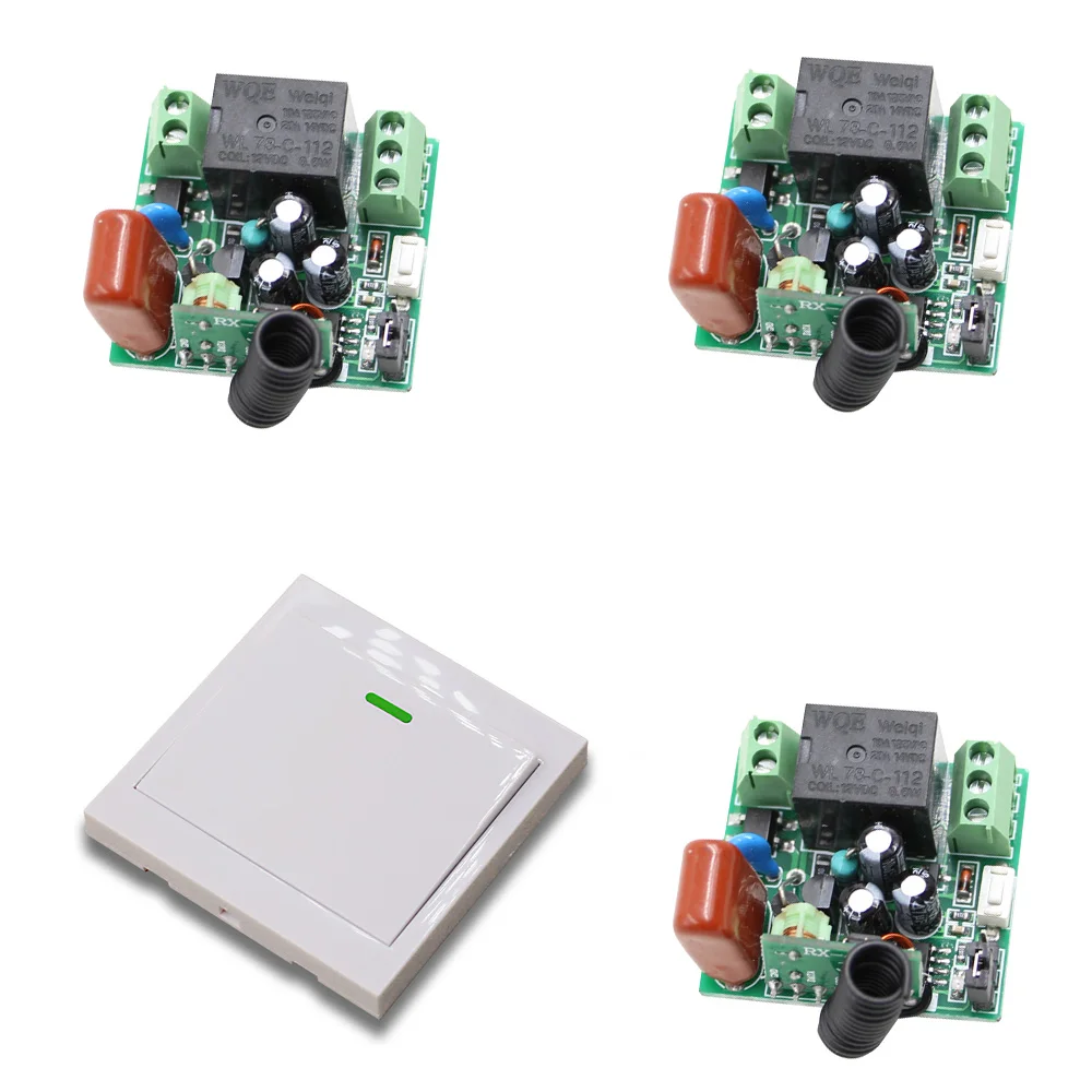 Remote Control Switch AC220V 3 Receiver Wall Transmitter Wireless Power