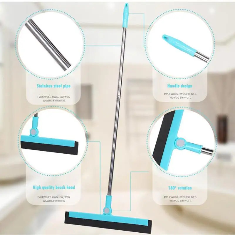 

Window Wiper Scraper 180 Degrees Rotatable Mop Broom Floor Cleaning Tools Window Floor Scraper Hair Water Dirt Remover