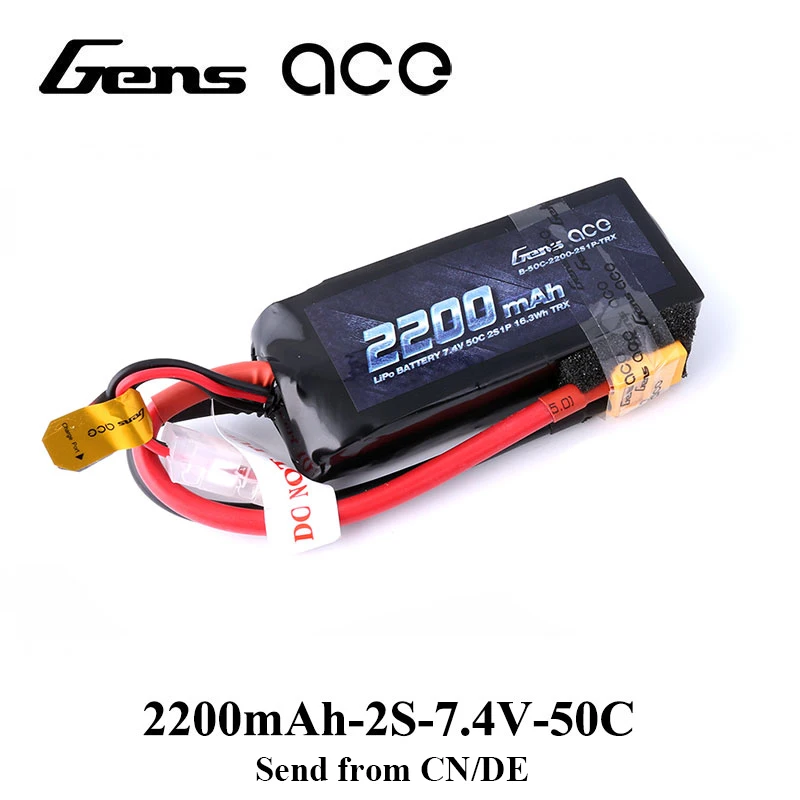 Gens ace 2s Lipo аккумулятор 2200mAh 7,4 V 50C XT60 TRX разъем для Traxxas Emaxx 1/16 VXL модели RC автомобильный аккумулятор Heli самолет инструмент для лодок