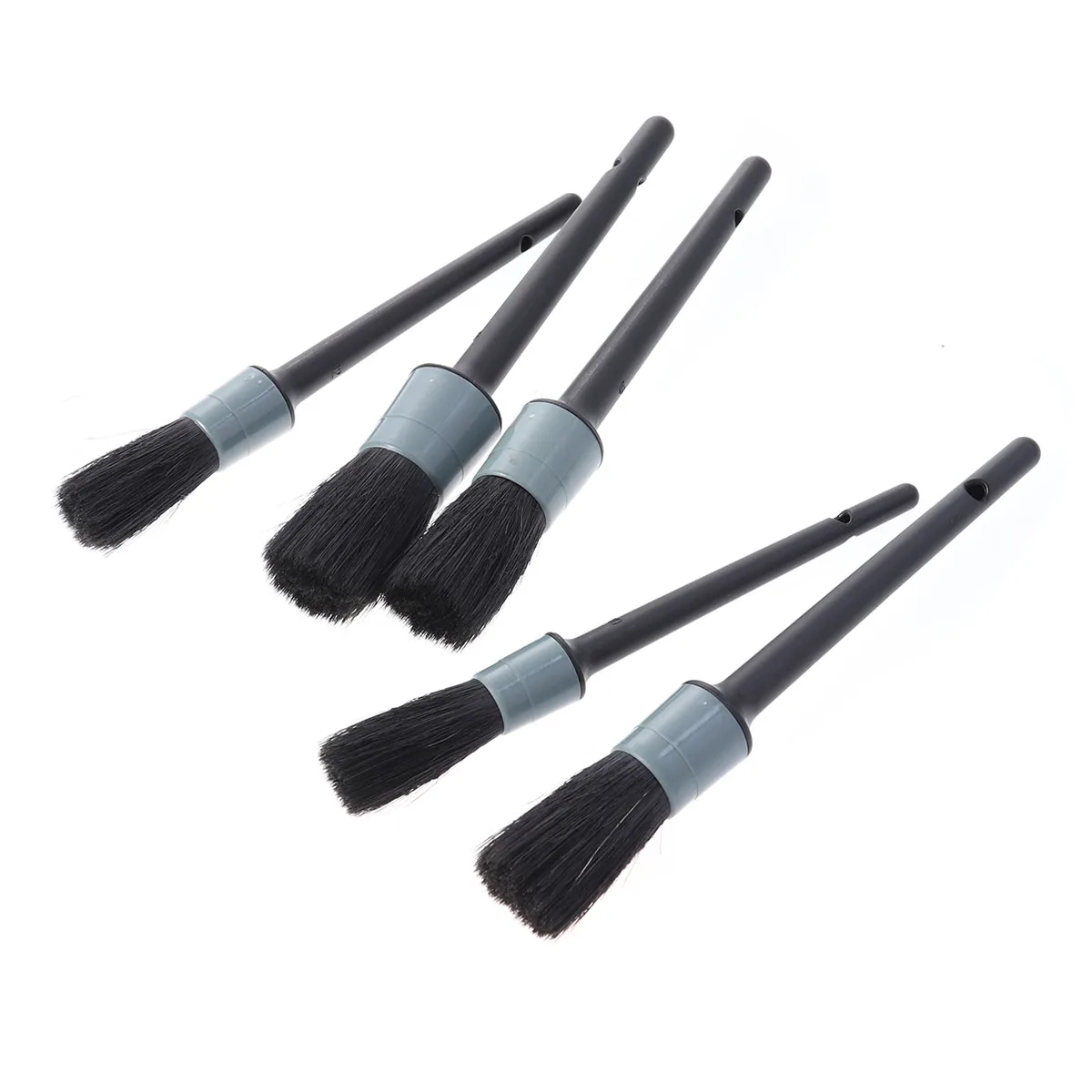 5pcs Boar Hair Car Cleaning Brushes For Cleaning Automotive Wheels Rims Interior Air Condition Car Accessories Brushes