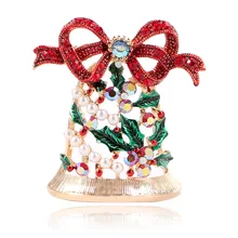 Cindy xiang brilhante strass bell broches para feminino criativo natal pinos ano novo casaco acessórios vestido jóias vender bem