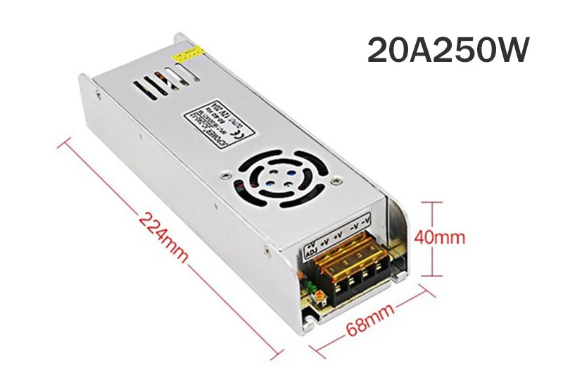 12V Питание 5A 10A 12.5A 15A 20A 30A светодиодный драйвер адаптер светильник ing Трансформеры 60 Вт/120 W/150 W/180 W/250 W/360 W для светодиодной ленты светильник