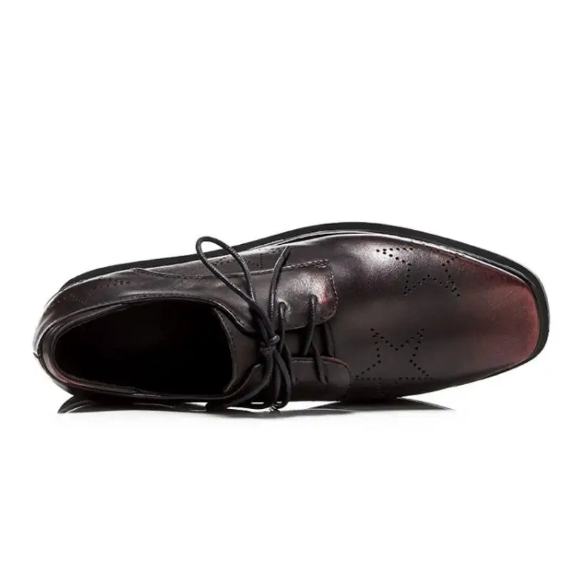 Des Vin Jusqu'à En Club Plate 39 Femme forme Taille Pompes 33 Véritable Rouge Femmes Casual Étoiles La Chaussures Mode Dentelle Jojonunu Cuir zRqOCO