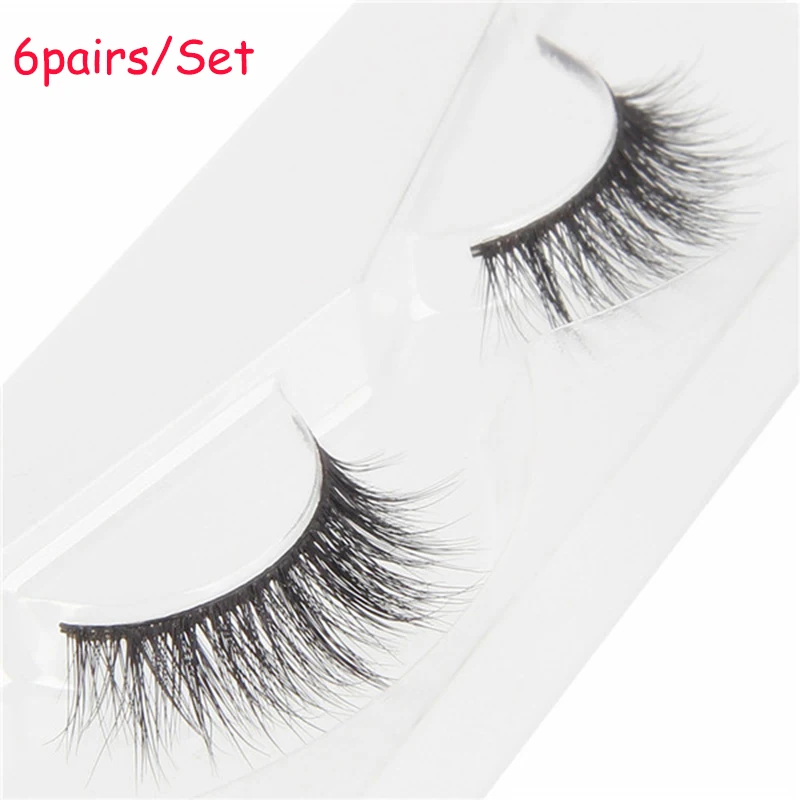 BEAUTY7 6Pairs/(12PCS) Strip Lashes Eyelash Extension Thicker Long