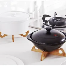 Бамбуковый поперечный отпариватель многофункциональный съемный держатель для горшка крест горшок Нижний Кронштейн для кухонный Органайзер держатель