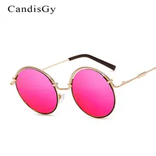 Redondo de la manera Gafas de Sol Mujeres Espejo 2017 Nuevo Diseñador de la Marca de la Señora Mujer Hombres gafas de Sol UV400 Marco Del Metal