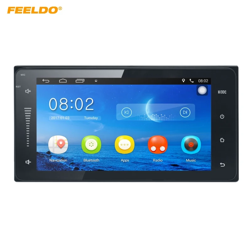 

FEELDO 7inch Ultra Slim Android 6.0 Quad Core Car Media Player With GPS Navi Radio For Toyota Universal 2DIN RAV4/Corolla