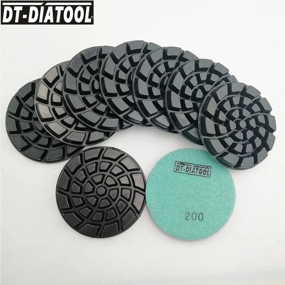 Dt Diatool 9pcs Set Diamond Concrete Polishing Pads Sanding Discs